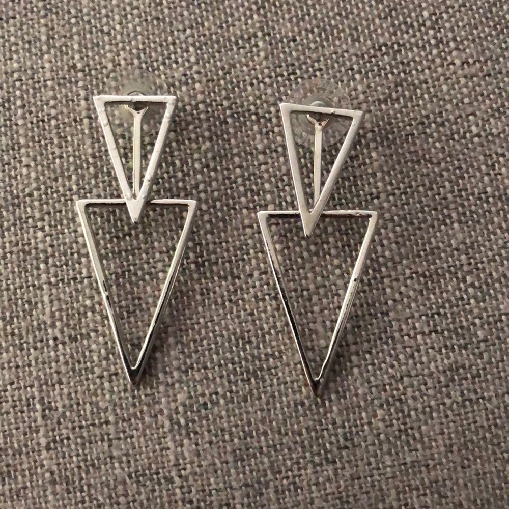 Triangle dangle earrings with removable piece